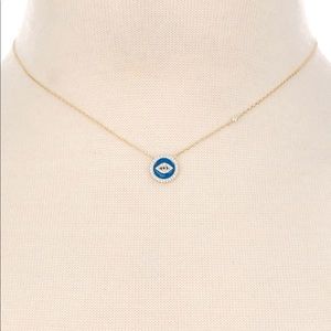 Sterling silver mini evil eye necklace